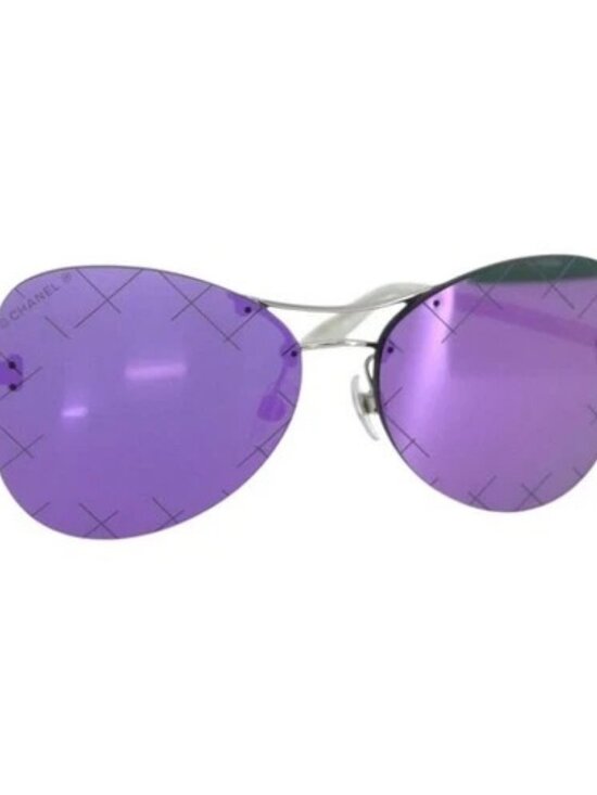 CHANEL Sunglasses metal Purple CC Auth SW1993V main image 10